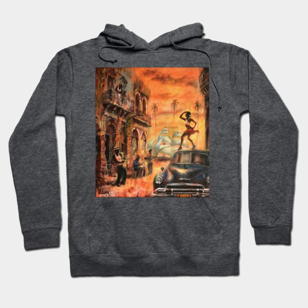 Cuban street dance painting Hoodie by miquelcazanya